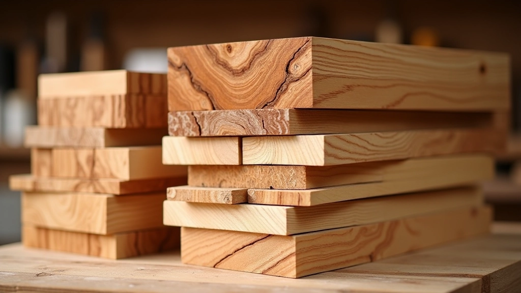 Selection of Baltic timber materials and wood samples for woodworking