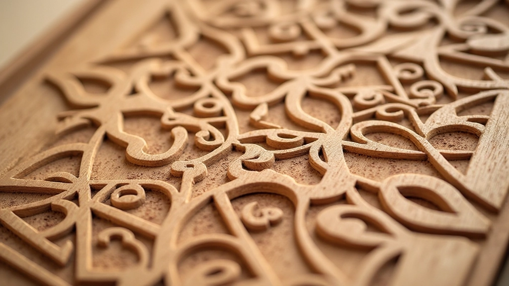 Traditional Latvian chip carving patterns on wooden panel