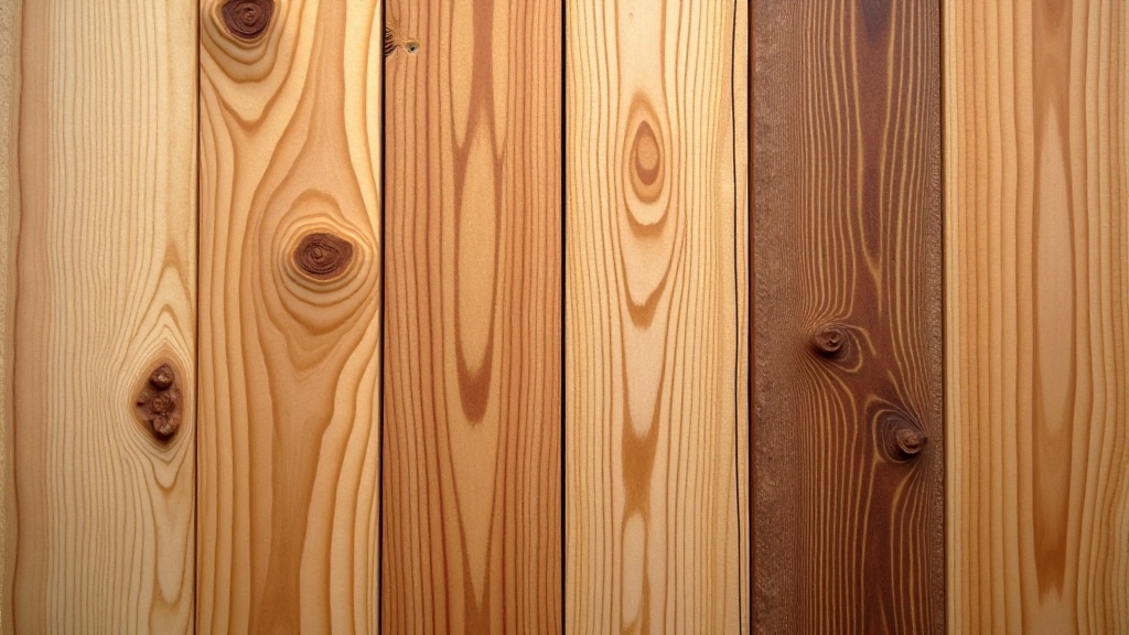 Selection of different wood types suitable for carving, showing grain patterns and color variations